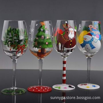 Hand Painted Wine Glasses, Christmas Gift Series, 65mm Top Diameter, 78mm Bottom Diameter